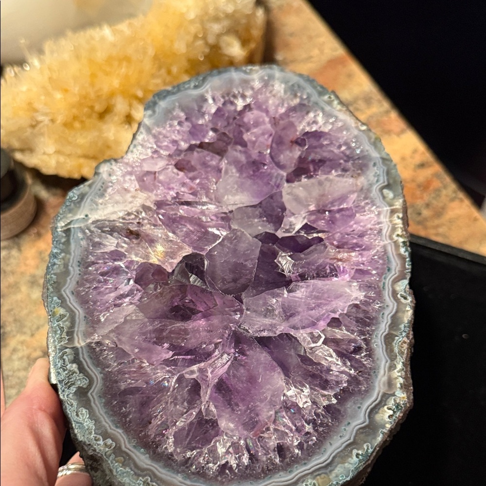 Stunning Purple Amythest Geode Slice - Picture 14 of 16